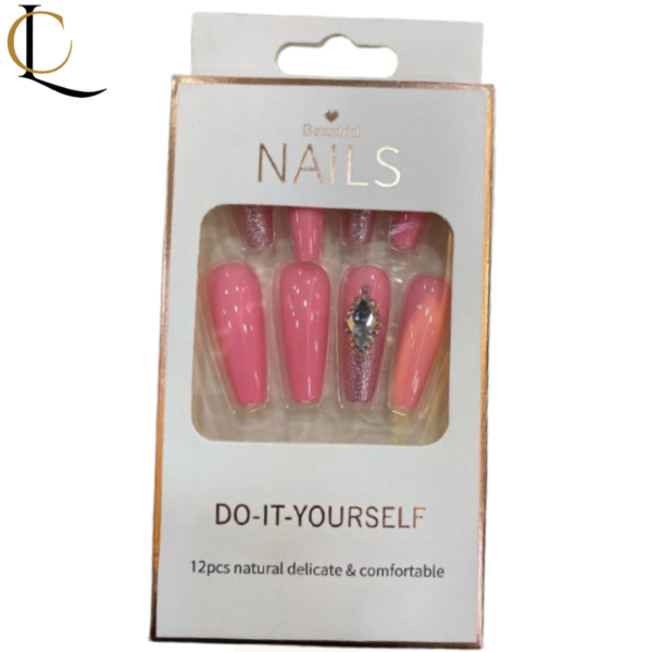 12 pcs Artificial Nails Natural Delicate and Beautiful pink Colour